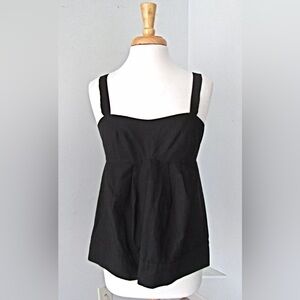 Marc Jacobs Black  Sleeveless Babydoll Top Exposed Zipper